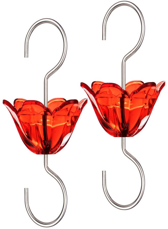 BOLITE Ant Moat for Hummingbird Feeders, 5 Oz Ant Guard with Large Capacity, Hanging Ant Guard for Outdoors, Red Flower Shape, 2 Pack - Image 1