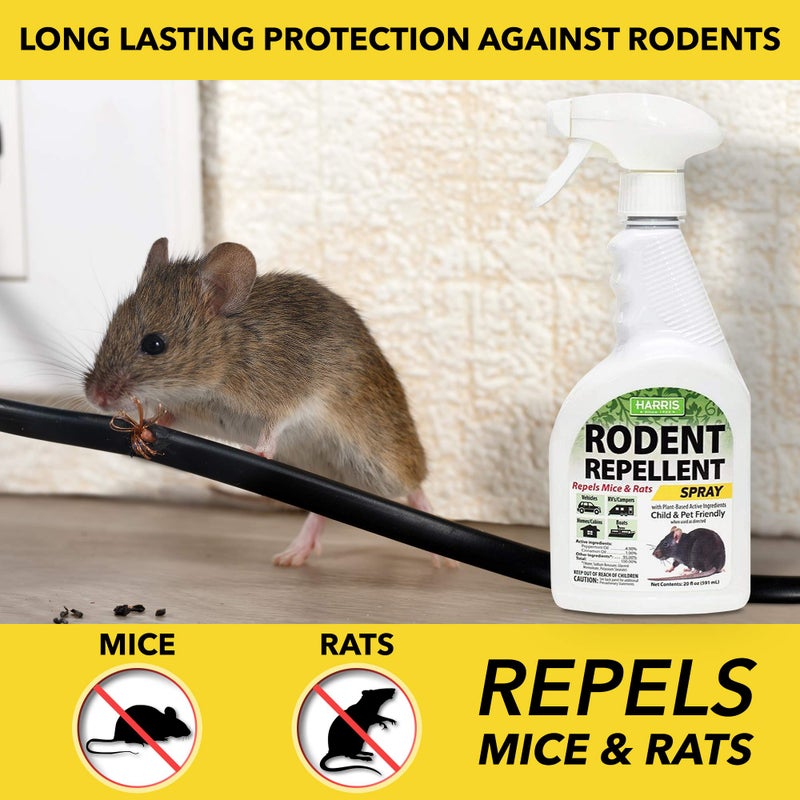 Harris Peppermint Oil Mice & Rodent Repellent Spray for House and Car Engines, Humane Mouse Trap Substitute, 20oz - Image 2