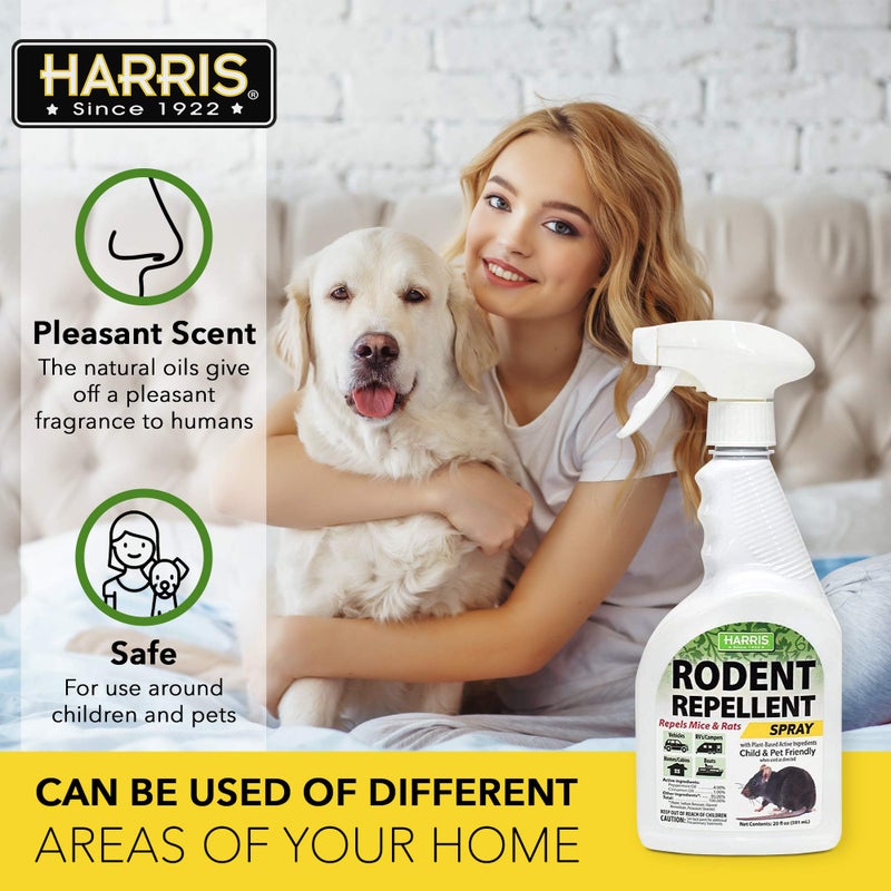 Harris Peppermint Oil Mice & Rodent Repellent Spray for House and Car Engines, Humane Mouse Trap Substitute, 20oz - Image 4