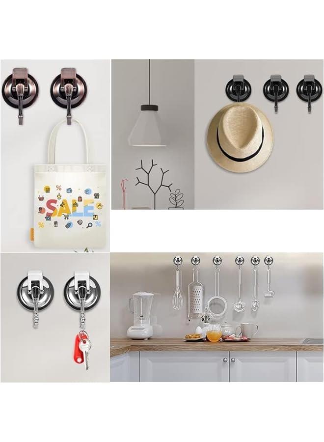 هوكور Portalov 2 Pcs Suction Cup Hooks,Removable Black Shower Suction Hooks,Heavy Duty Vacuum Suction Cups with Hooks, Reusable Bathroom Suction Hooks for Tile, Wall,Window,Glass Door - Image 5