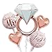 Delphinus Diamond Ring Foil Balloon Set 5pcs Bridal Shower Supplies for Bridal Shower Bride to be Party Wedding Engagement Decoration - Image 4