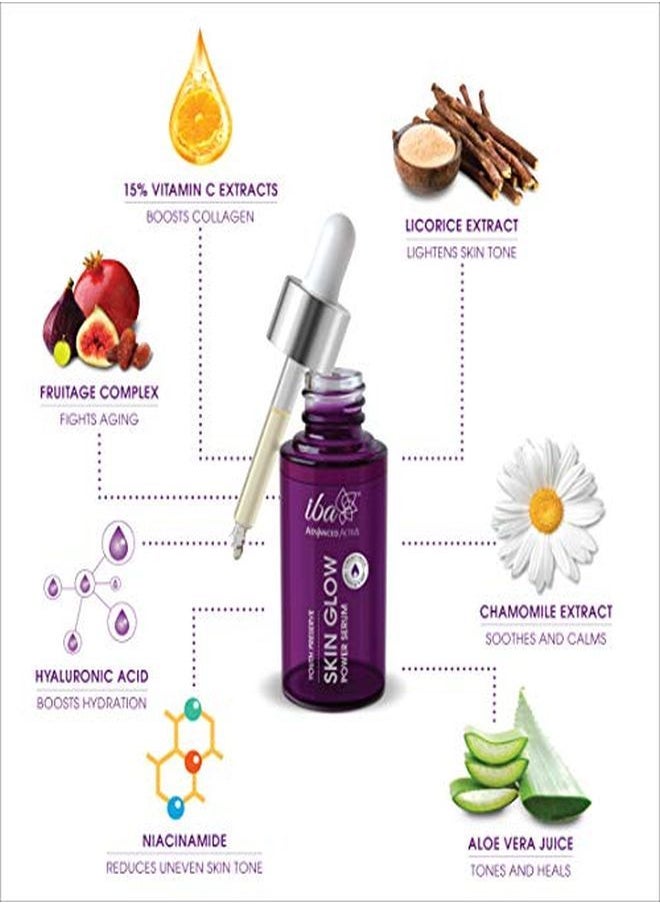 Iba - Advanced Activs Youth Preserve Skin Glow Power Serum 30 Ml L With 15% Vitamin C Extracts L Oil Free L Quick Absorbing L Dermatologically Tested - Image 1