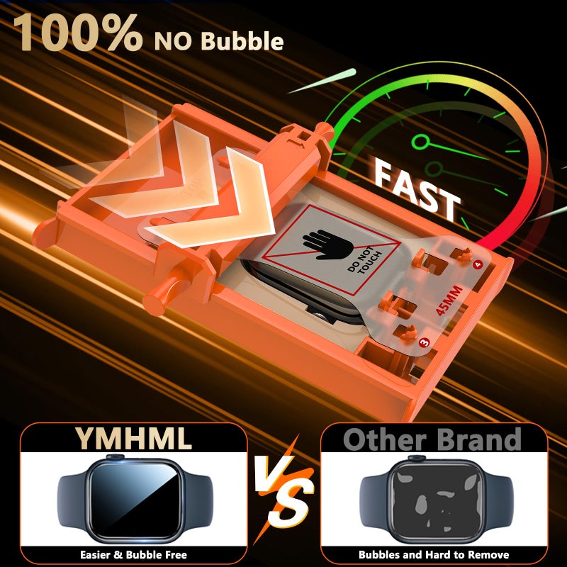 YMHML 2 Pack Tempered Glass Screen Protector for Apple Watch 40mm SE Series 6/5/4, [Zero Bubble] 3D Full Coverage Strong Adhesion Waterproof Film with [Automatic Align Tech] for iWatch Accessories - Image 3