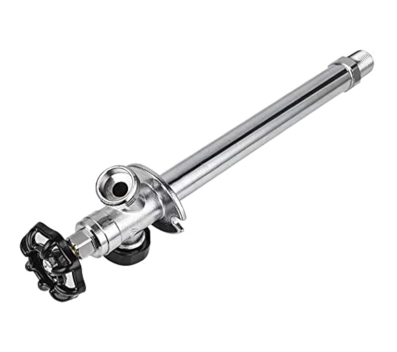 EFIELD 6inch Length AntiSiphon Frost Free Sillcock 12 MIP X 34 Hose Bibb Chrome PlatedSILLCOCK020
