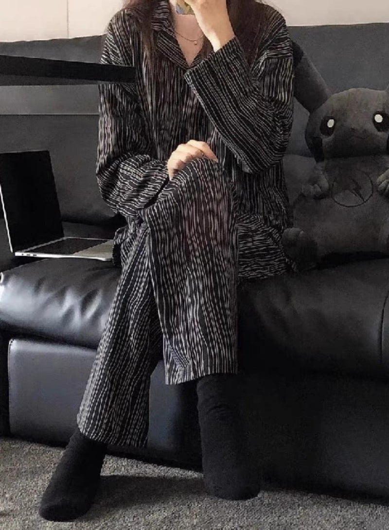 Beauenty Womens Pajamas Set 2 Piece Button Down Pjs Soft Long Sleeve Top and Pants Sleepwear Set Girls  Lounge Sets - Image 4