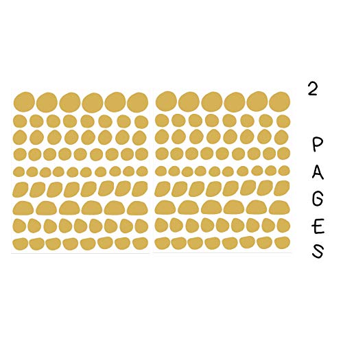 The Boho Design Hand Drawn Circle Dots Wall Decals Peel and Stick for Kids, Baby Bedroom Nursery and Living Room. 144 pcs Vinyl Wall Stickers Decor (Gold) - Image 5