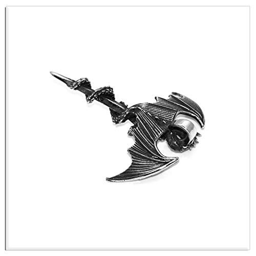 Xusamss Punk Rock Titanium Steel Sword Pendant Wings Dragon Necklace with 24inches Chain - Image 4