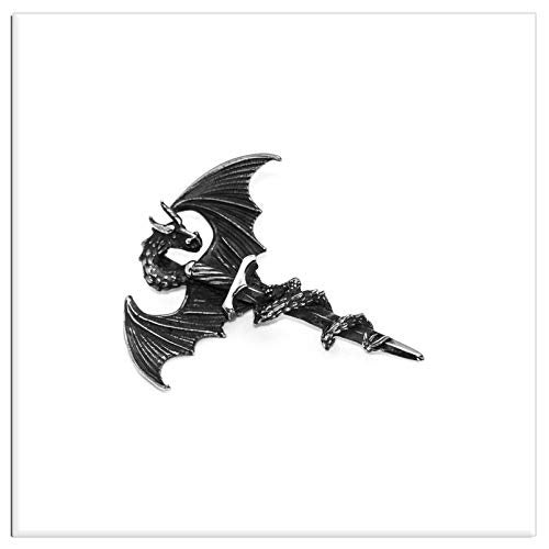 Xusamss Punk Rock Titanium Steel Sword Pendant Wings Dragon Necklace with 24inches Chain - Image 3