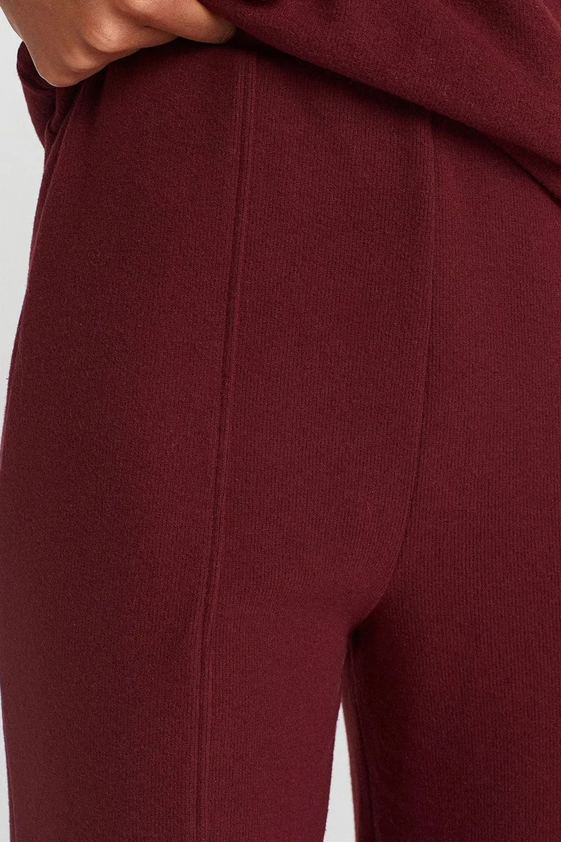 Dilvin Burgundy Red DILVIN Women’s High-waist Wide-leg Knit Trousers for Women | Best Price UAE