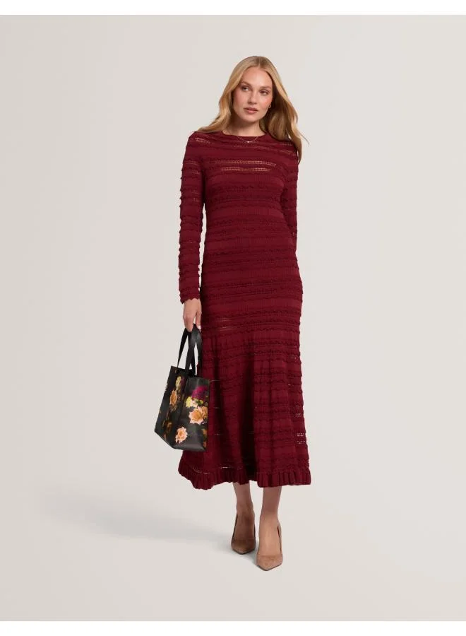 Long Sleeve Knitted Midi Dress