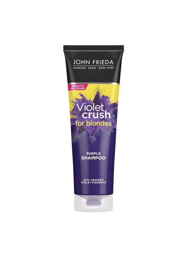 John Frieda - Violet Crush Purple Shampoo For Blonde Hair Blonde Toner Neutralizes Brassy Yellow Tones For Bleached Platinum And Natural Blonde Hair 8.3 Ounce - Image 1