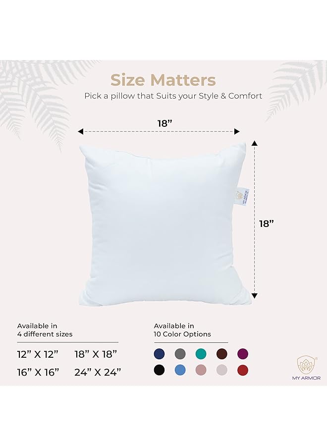 erorex Micro Fiber Square Pillow Cushion Comfortable And Soft Pillows 18 X 18 Inch Pack Of 5 Inner Cover Only - Image 2