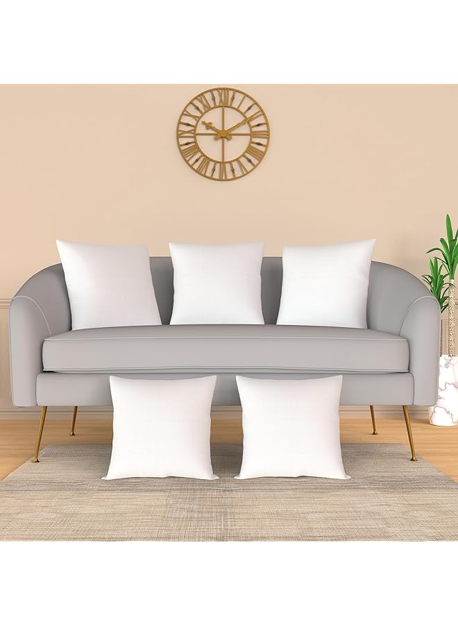 erorex Micro Fiber Square Pillow Cushion Comfortable And Soft Pillows 18 X 18 Inch Pack Of 5 Inner Cover Only - Image 1