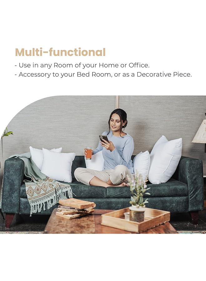 erorex Micro Fiber Square Pillow Cushion Comfortable And Soft Pillows 18 X 18 Inch Pack Of 5 Inner Cover Only - Image 5