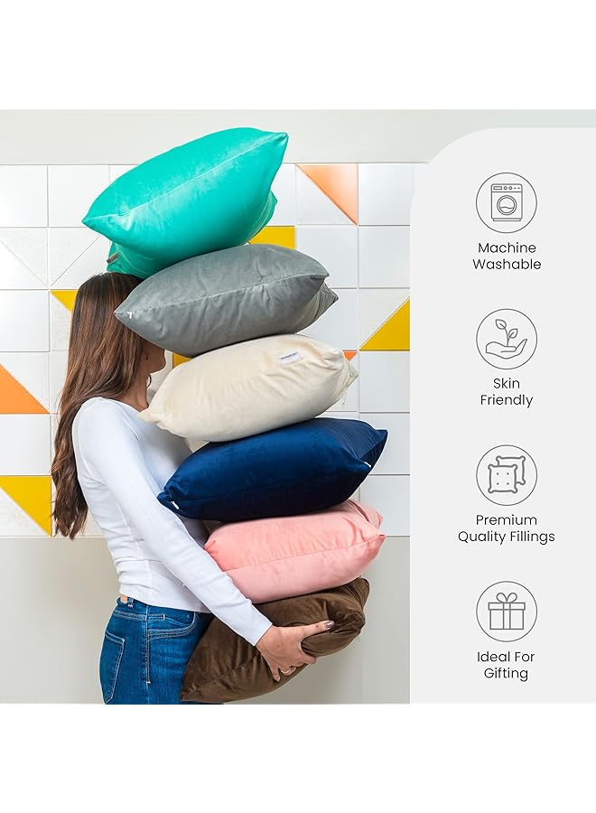 erorex Micro Fiber Square Pillow Cushion Comfortable And Soft Pillows 18 X 18 Inch Pack Of 5 Inner Cover Only - Image 4