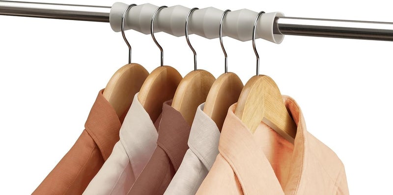 Divik Divik Plastic Clothes Rail Spacers Lightweight Items Such As Shirts Pants Sweaters Skirts and Trousers Organizer Rail Spacers for ClosetWardrobe 1Set of 2Pcs  - Image 1