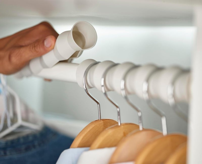 Divik Divik Plastic Clothes Rail Spacers Lightweight Items Such As Shirts Pants Sweaters Skirts and Trousers Organizer Rail Spacers for ClosetWardrobe 1Set of 2Pcs  - Image 4