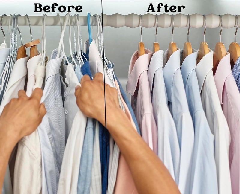 Divik Divik Plastic Clothes Rail Spacers Lightweight Items Such As Shirts Pants Sweaters Skirts and Trousers Organizer Rail Spacers for ClosetWardrobe 1Set of 2Pcs  - Image 2