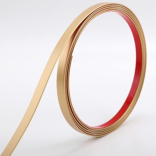 Trimold Gold Molding Trim Peel and Stick, Flexible Mirror Border Design, Wall Ceiling Floor Cabinet Tile Edge Moulding, 5m x 0.66cm - Image 1