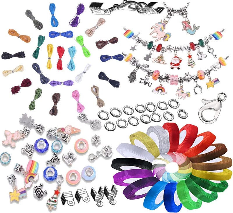 DIY Crafts DIY Crafts 300x Pcs Kit, Set-Kit DIY, Jewelry Ribbon Shade Making Kit Splendid Chosen Beads Findings Charms Tool Bracelets Rings Earrings Necklace Making (300x Pcs Kit, Set-Kit DIY) - Image 1