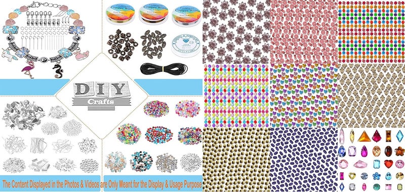 DIY Crafts DIY Crafts 300x Pcs Kit, Set-Kit DIY, Jewelry Ribbon Shade Making Kit Splendid Chosen Beads Findings Charms Tool Bracelets Rings Earrings Necklace Making (300x Pcs Kit, Set-Kit DIY) - Image 4