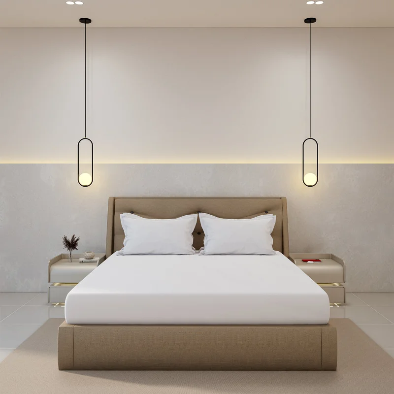 DWELL 500 Thread Count 100% Egyptian Cotton Sateen Fitted Sheet