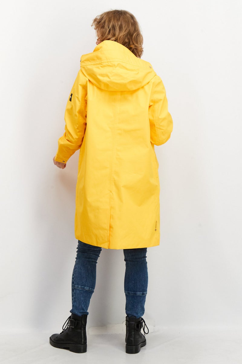 Aigle Women Hood With Drawstrings Windbreaker Jacket, Yellow - Image 2