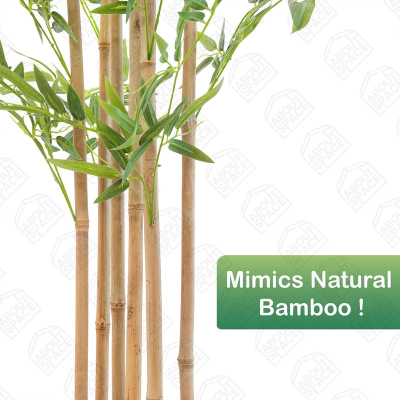 ABOUT SPACE 6 ft Bamboo Tree with 1536 Leaves Artificial Plant for Home Decor Natural Looking Plant Decor Big Fake Ornamental Plants with Pot Lightweight Indoor Artificial Plants for Livingroom Office - Image 4