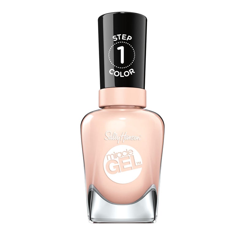 Sally Hansen Miracle Gel Salon Quality Nail Polish | Gel-Like Formula, Two-Step System, No UV Light Needed, Long Lasting | Sheer | 187 Sheer Happiness | Translucent Pale Pink Nail Polish - Image 1