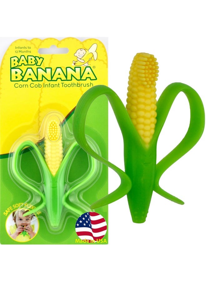 Baby Banana - Corn Cob Toothbrush Training Teether Tooth Brush For Infant Baby And Toddler Green/Yellow Cornelius - Image 1