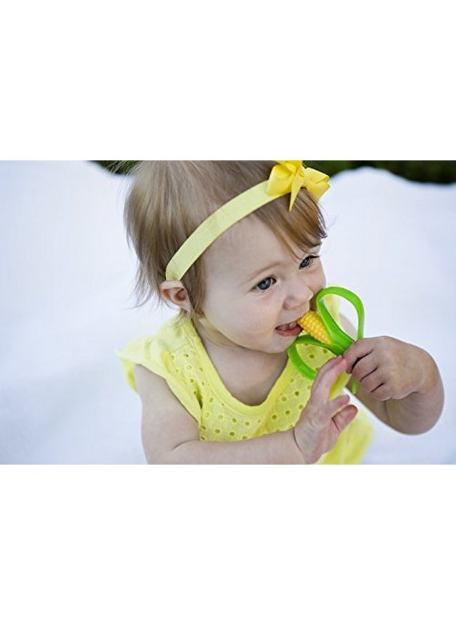 Baby Banana - Corn Cob Toothbrush Training Teether Tooth Brush For Infant Baby And Toddler Green/Yellow Cornelius - Image 1