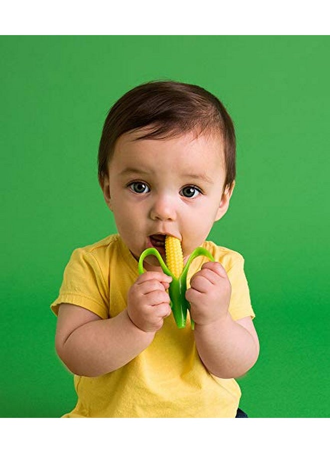 Baby Banana - Corn Cob Toothbrush Training Teether Tooth Brush For Infant Baby And Toddler Green/Yellow Cornelius - Image 1