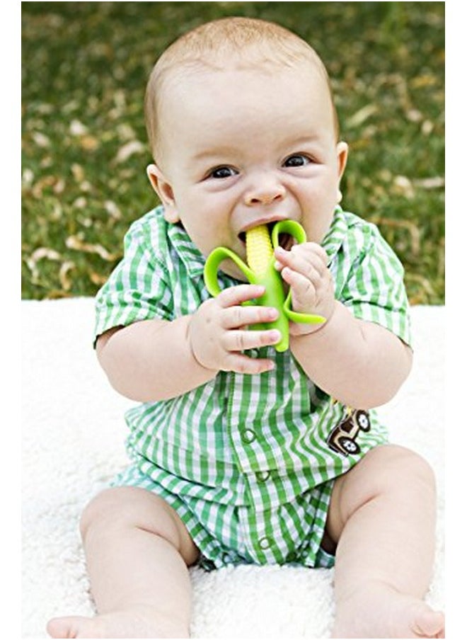Baby Banana - Corn Cob Toothbrush Training Teether Tooth Brush For Infant Baby And Toddler Green/Yellow Cornelius - Image 1