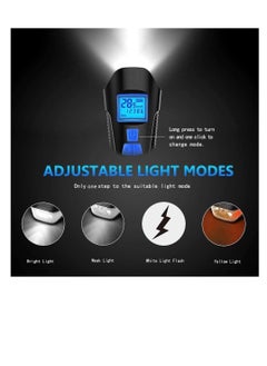Y&D Bike Light, USB Rechargeable LED Front Light & Tail IPX5 Waterproof,4 Lighting Modes Super Bright, Speedometer Bicycle with Horn, LCD Display, Fits All-Mountain Road  - Image 2