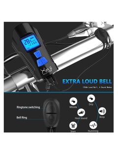 Y&D Bike Light, USB Rechargeable LED Front Light & Tail IPX5 Waterproof,4 Lighting Modes Super Bright, Speedometer Bicycle with Horn, LCD Display, Fits All-Mountain Road  - Image 5