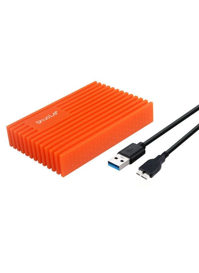 Generic Shuole USB3.0 Silicone Hard Disk Box 2.5-inch High-speed Hard Disk Box SATA Interface External Mobile Hard Disk Box-Color:SL-U25G30M Green  - Image 3