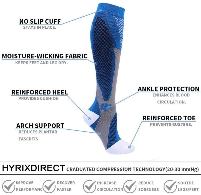 HYRIXDIRECT Compression Socks for Men Women 20-30 mmHg Compression Socks for Sports Support Socks - Image 4