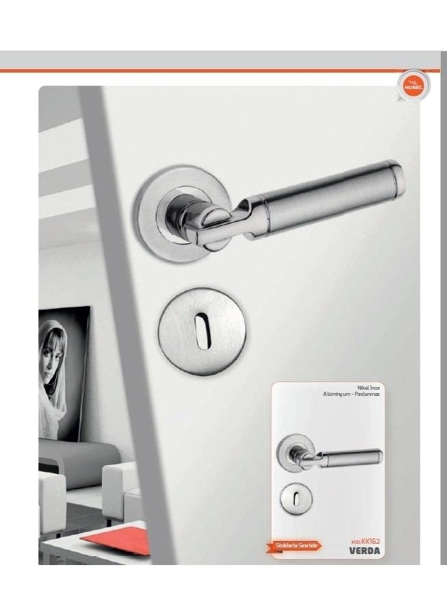 Nobel - Door Handle Rosette Verda Room Nickel Inox - Image 1