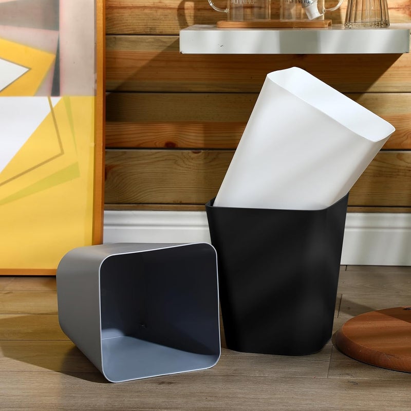 Hoolerry 9 Pieces Garbage Can 2 Gallon Small Trash Cans Bulk Bathroom Trash Bin Plastic Wastebasket Square for Bedroom Slim Bathroom Trashcan Small Container for Kitchen Office Home(Multicolor) - Image 5