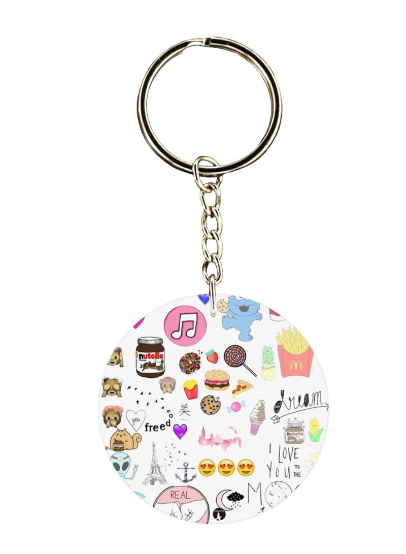 Random Things Double Side Printed Keychain