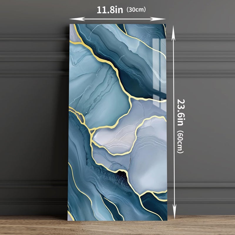 Haimin ألواح حائط هايمين قابلة للتقشير واللصق 10 قطع 23.6x11.8 بوصة (19.4 قدم مربع تغطية) بلاط خفيف الوزن بمظهر الرخام (ليس رخام حقيقي) مثالي للمطابخ والحمامات وغرف المعيشة وغرف النوم - Image 2