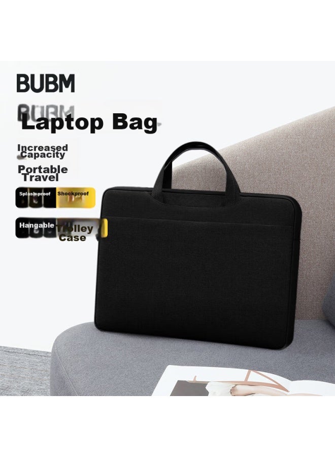 بابم Bubm حقيبة كمبيوتر محمول، محمولة باليد، 15.6 بوصة، مناسبة للرجال، متوافقة مع Apple Macbook وأجهزة Huawei المحمولة، غلاف كمبيوتر محمول للأعمال - Image 1