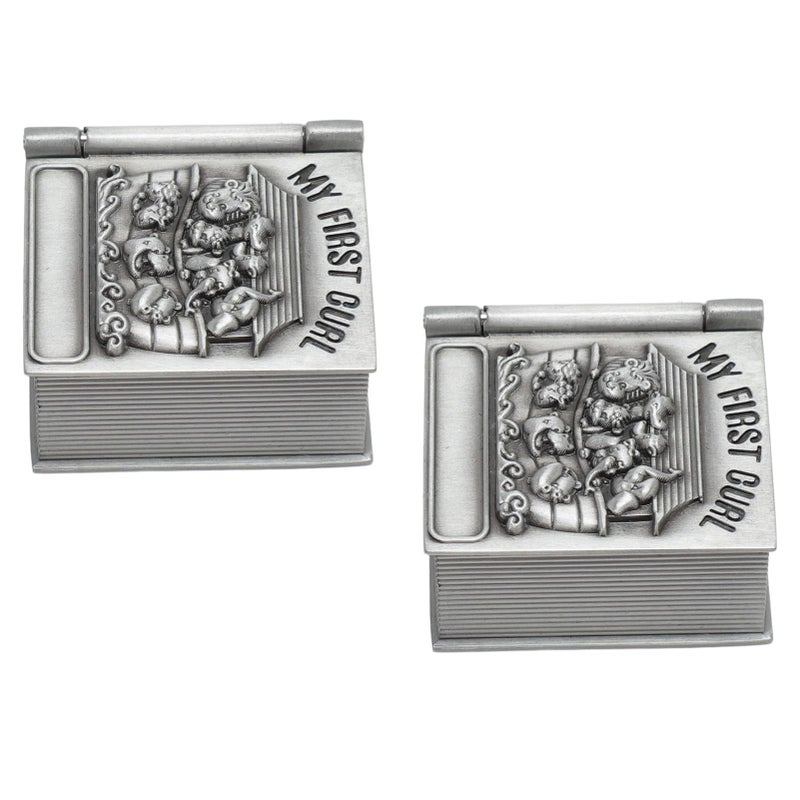 Baby Tooth And Hair Keepsake Box Set With Zinc Alloy Carved Design Soft Velvet Lining - Image 3