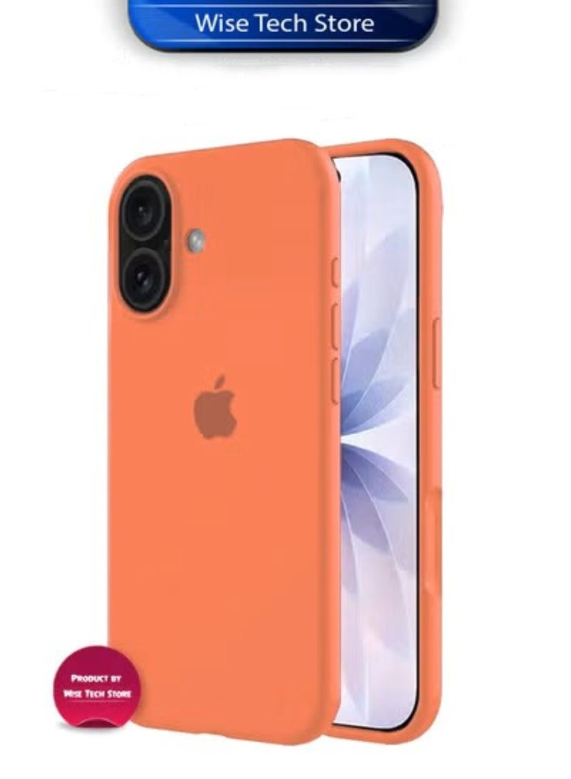 Wtech Apple iPhone 17 5G 2025 Luxury Premium Quality Liquid Silicone Case Cover (MCRPSN) - Orange - Image 2