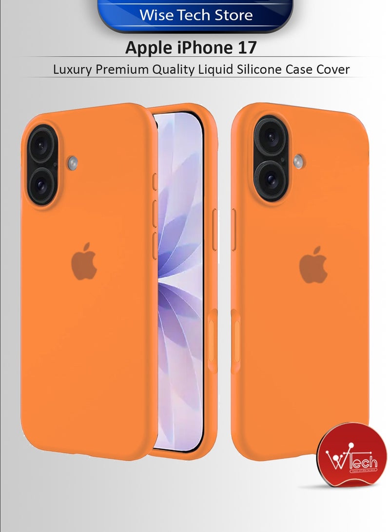 Wtech Apple iPhone 17 5G 2025 Luxury Premium Quality Liquid Silicone Case Cover (MCRPSN) - Orange - Image 1