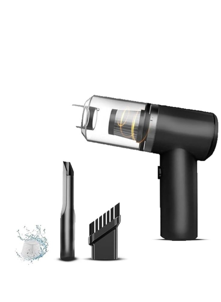 Generic hanso Cordless Handheld Vacuum Cleaner Mini | 2-in-1 Dust Collection & Lighting, LED Lamp, Flat Mouth & Long Nozzle, Brush & Dust Cap, 0.1 L Capacity, for Home Office Desk Car Pet Hair Cleaning  - Image 1