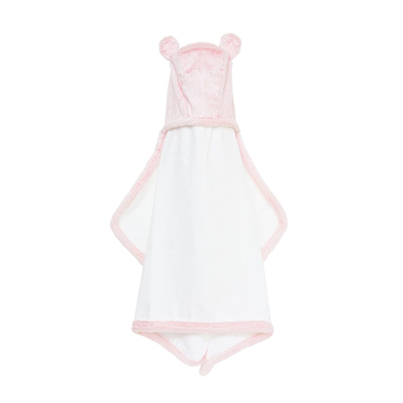 Little Giraffe Luxe Baby Towel with Ears, 24" x 41", Pink