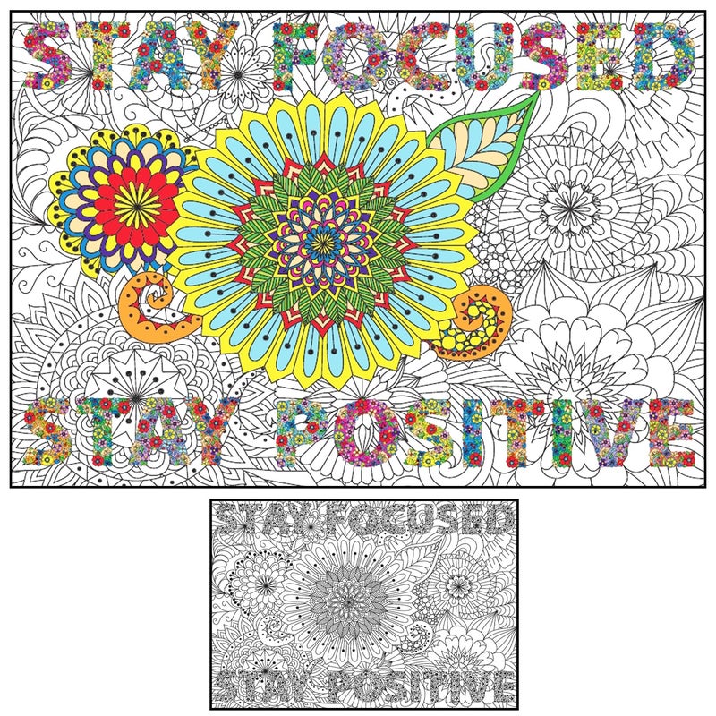 ALNETI Giant Motivational Wall Poster Jumbo Adult Kids Coloring Huge Size Perfect for Classroom Office - Image 2