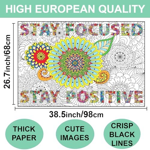 ALNETI Giant Motivational Wall Poster Jumbo Adult Kids Coloring Huge Size Perfect for Classroom Office - Image 3