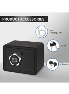SYOSI Small Safe Box, Electronic Keypad Lock Money Drop Safe, Personal Mini Safes Cabinet for Home Office Hotel Jewelry, 9.5"x6.3"x7.1" inch, Black  - Image 4